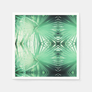 Stylish Pale Green Palm Tree Leaf Paper Napkin