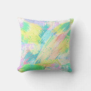 Stylish Pale Pastel Colours Abstract Art Cushion