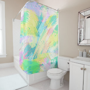 Stylish Pale Pastel Colours Abstract Art Shower Curtain