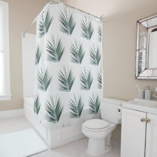 Stylish Palm Tree Green Leaves Shower Curtain