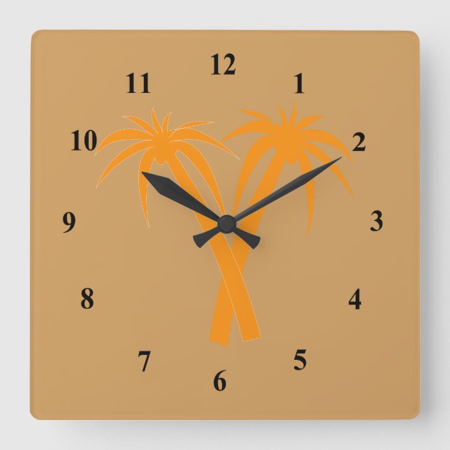 Stylish palm trees in desert square wall clock (Front)