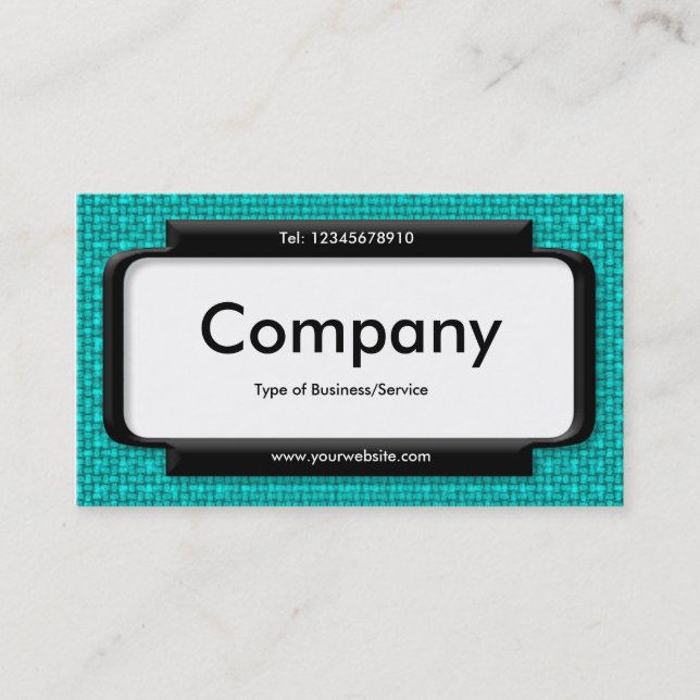 Stylish Panel - Cyan Fabric Texture Business Card (Front)