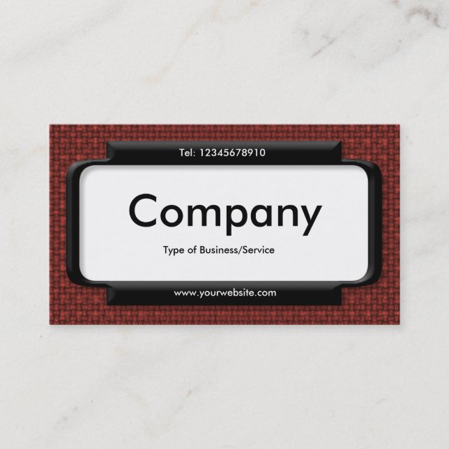 Stylish Panel - Dark Red Fabric Texture Business Card (Front)