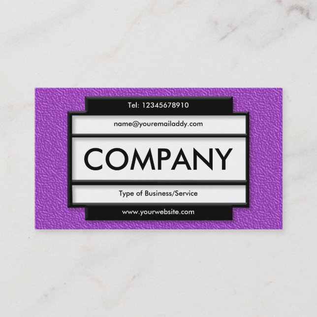 Stylish Panel II - Purple Embossed Texture Business Card (Front)