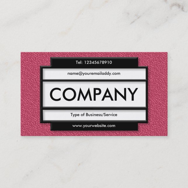 Stylish Panel II - Red Embossed Texture Business Card (Front)