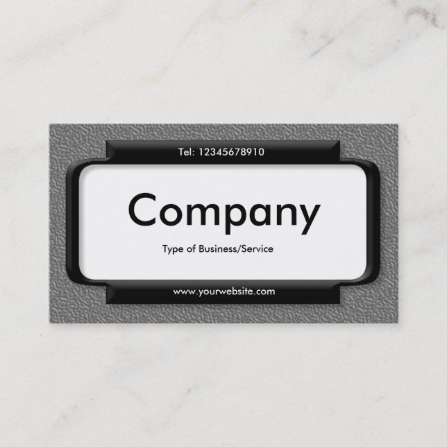 Stylish Panel - Mid Grey Embossed Texture Business Card (Front)