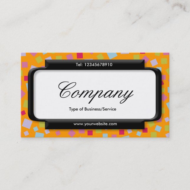 Stylish Panel (Script font) - Cascading Colours I Business Card (Front)