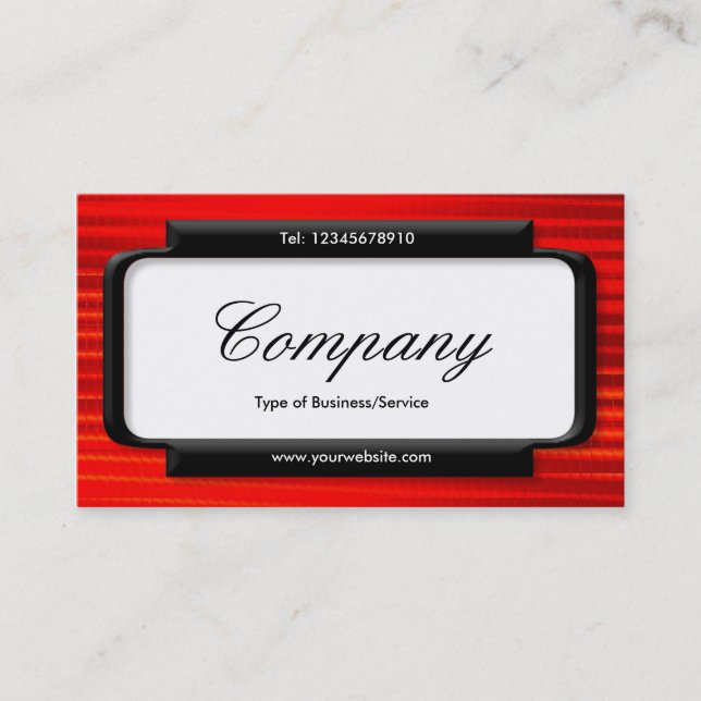 Stylish Panel (Script font) - Hot Red Business Card (Front)