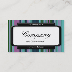 Stylish Panel (Script font) - Stripes 02 Business Card