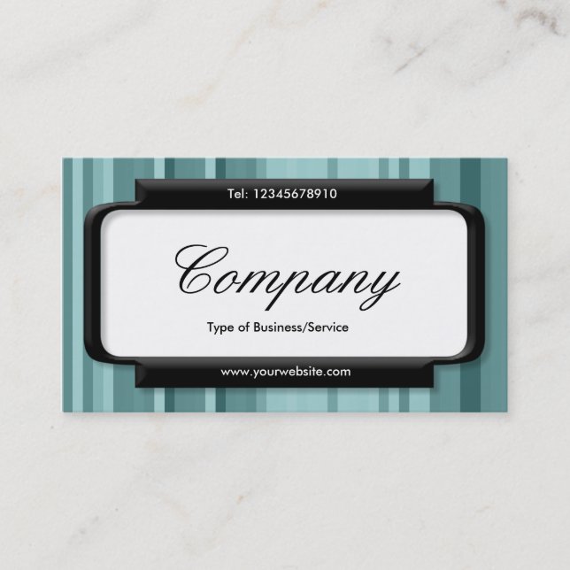 Stylish Panel (Script font) - Stripes 04 Business Card (Front)