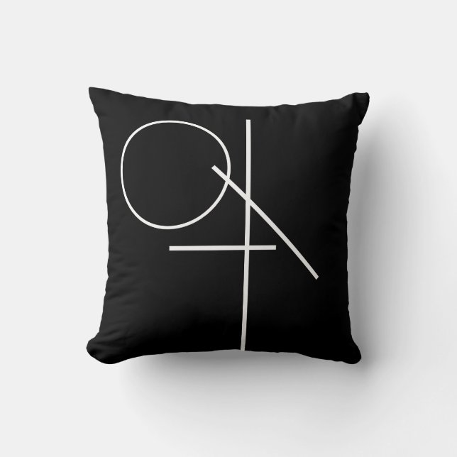 Stylish Parallel Crossing Lines Circle Pillow (Front)