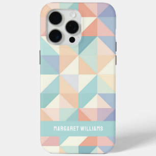 Stylish Pastel Colours Geometric Pattern Design iPhone 15 Pro Max Case