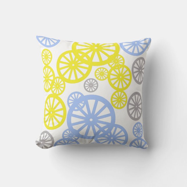 Stylish Pastel Colours Wheels Circle Pillow Cushio (Front)