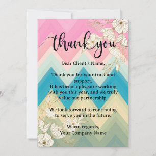 Stylish Pastel Floral Small Business Appreciation Thank You Card