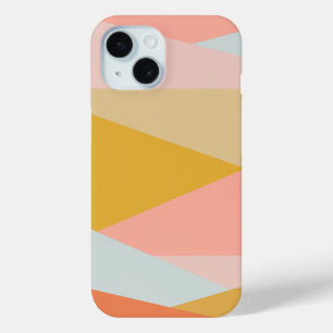 Stylish Pastel Geometric Colour Block Shapes Moder iPhone 15 Case