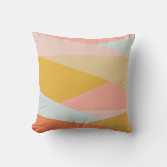 Stylish Pastel Geometric Colour Block Shapes Moder Cushion (Front)