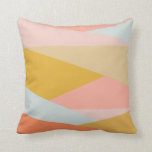 Stylish Pastel Geometric Colour Block Shapes Moder Cushion<br><div class="desc">Simple and stylish geometric pattern of triangle shapes in earthy pastel colour shades of coral,  yellow,  and light blue.</div>