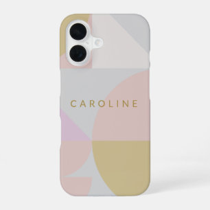 Stylish Pastel Geometric Shapes Personalised  iPhone 16 Case