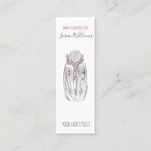 Stylish Pastel Hair Stylist Braid Hairstyle Flower Mini Business Card