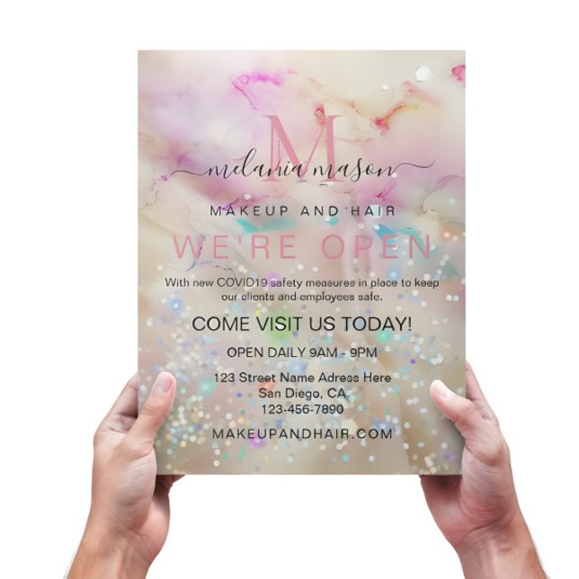 Stylish Pastel Marbled Alcohol Ink Elegant Glitter Flyer (Creator Uploaded)