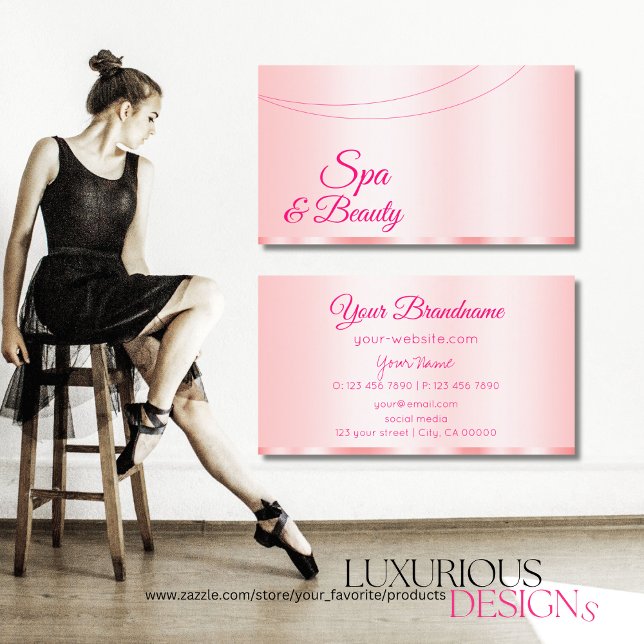 Stylish Pastel Pink Glamourous Professional Simple Business Card (Creator Uploaded)
