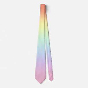 Stylish Pastel Rainbow Gradient Wedding Necktie