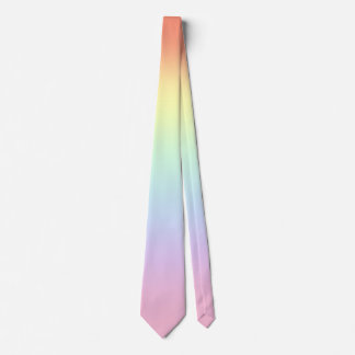 Stylish Pastel Rainbow Gradient Wedding Necktie