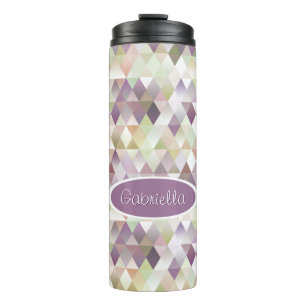 Stylish Pastel Triangles Diamond Squares Pattern Thermal Tumbler
