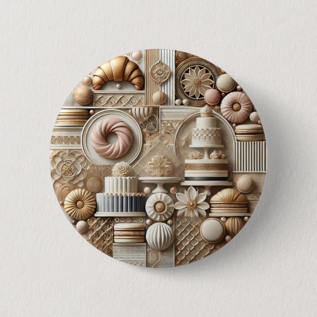 Stylish Pastry & Baking 6 Cm Round Badge (Front)