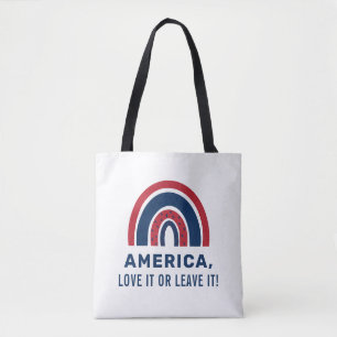 Stylish Patriotic USA American Rainbow 4th Of July Tote Bag