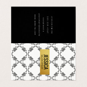Stylish Pattern / Gold Frame Business Card