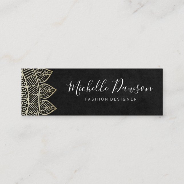 Stylish Pattern Vintage Mini Business Card (Front)