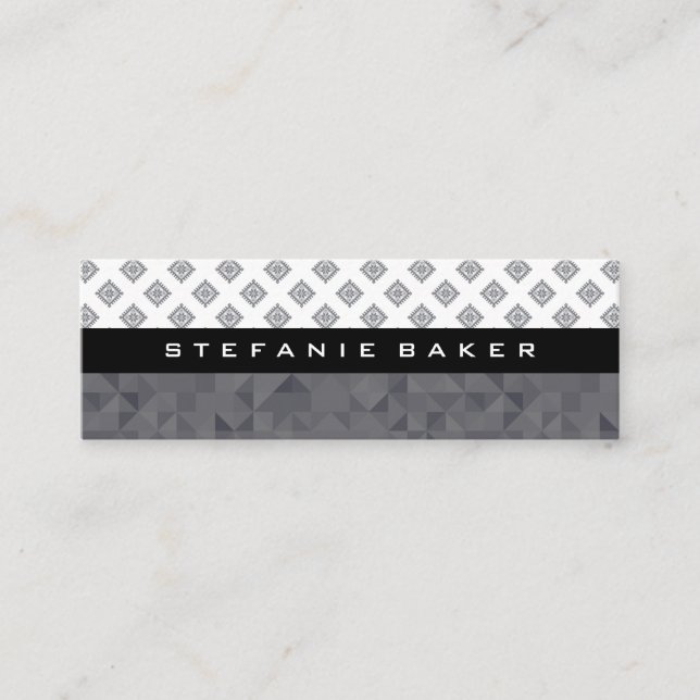 Stylish Patterns Mini Business Card (Front)