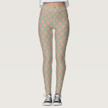 Stylish Peach Pink Green Polka Dot Leggings<br><div class="desc">2024</div>