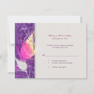 Stylish Peacock Charm Wedding RSVP Card