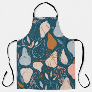 Stylish Pear: Scandinavian Dark Pattern Apron