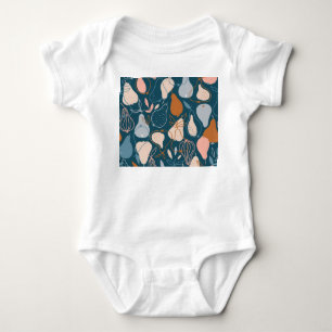 Stylish Pear: Scandinavian Dark Pattern Baby Bodysuit