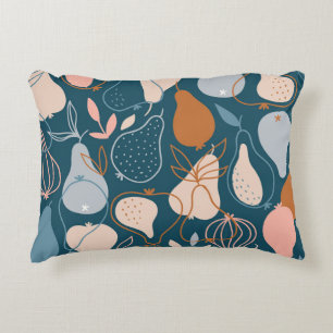 Stylish Pear: Scandinavian Dark Pattern Decorative Cushion