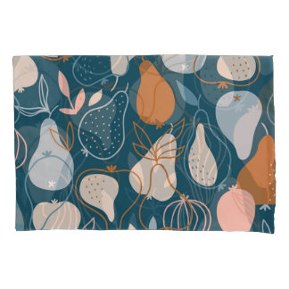 Stylish Pear: Scandinavian Dark Pattern Pillowcase
