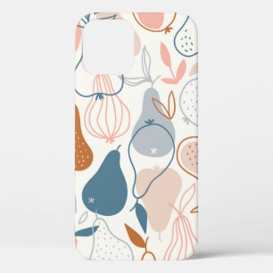 Stylish pear seamless pattern in scandinavian styl iPhone 12 case