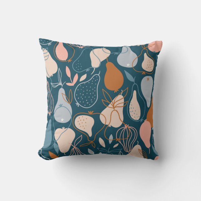 Stylish pear seamless pattern in scandinavian styl cushion (Front)
