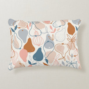 Stylish pear seamless pattern in scandinavian styl decorative cushion