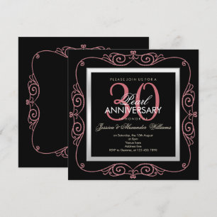 Stylish Pearl Framed 30th Wedding Anniversary Invitation
