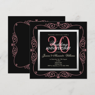 Stylish Pearl Framed 30th Wedding Anniversary Invitation