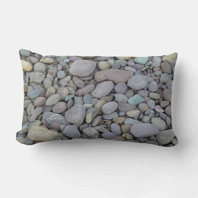 Stylish Pebble Stone Pillow, Sleeping Like a Rock Lumbar Cushion (Front)