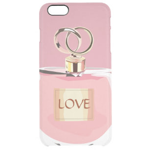 Stylish Perfume Bottle Unique Girly Pink and Gold Clear iPhone 6 Plus Case