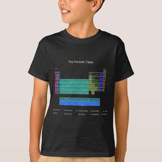 Stylish Periodic Table - Blue & Black T-Shirt (Front)