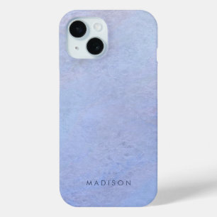 Stylish Periwinkle Purple Ombre Pattern Name iPhone 15 Case