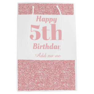Stylish personalised 5th birthday gift bag