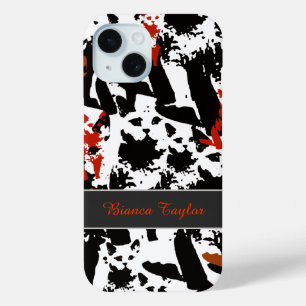 stylish & personalised cat pattern iPhone 15 case